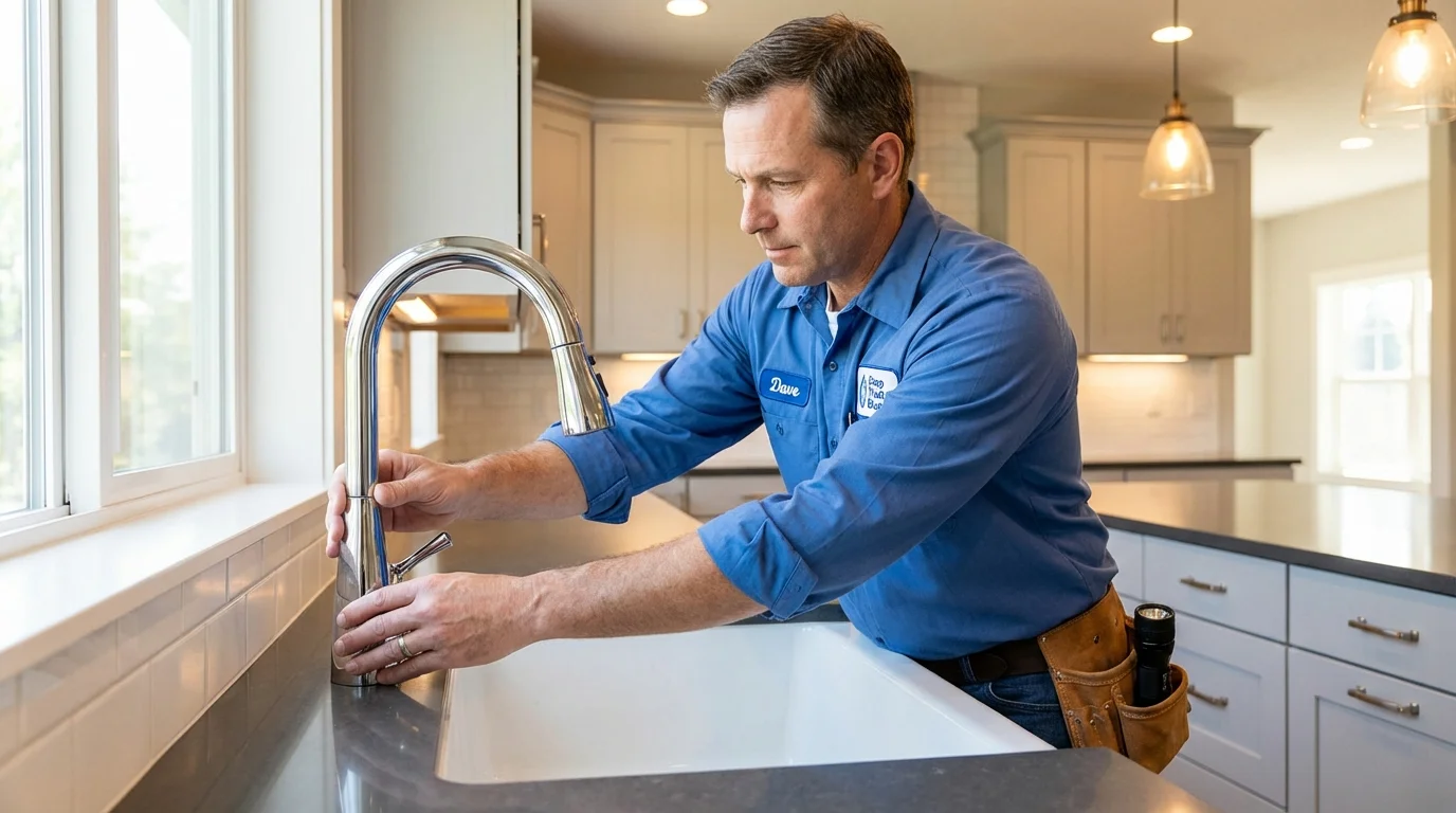 Kitchen faucet installation by Johns Plumbing LLC in Rutland